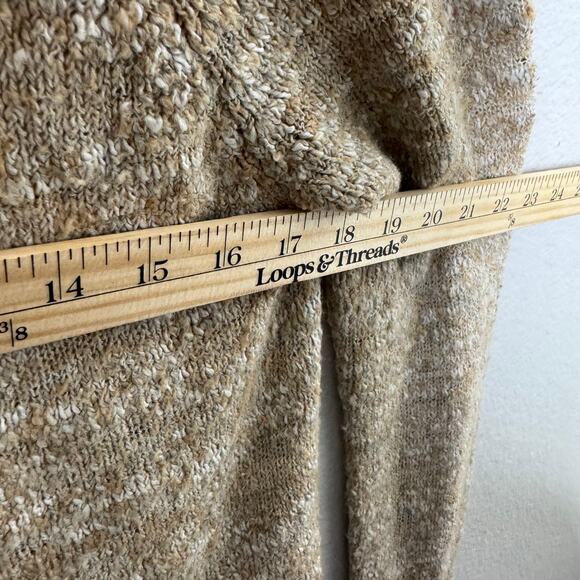 BKE Women’s Beige Marled Knit Hooded Cardigan Sweater Button Front Pockets - Picture 5 of 7